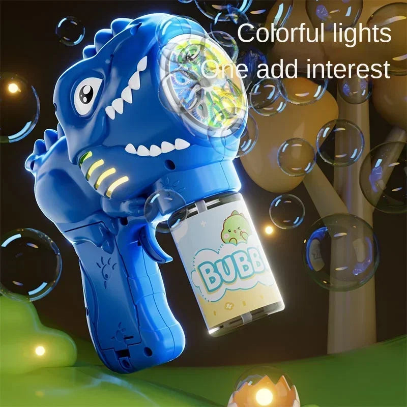 Automatische Dinosaurier Bellenblaas Machine met Licht en 6 Gaten