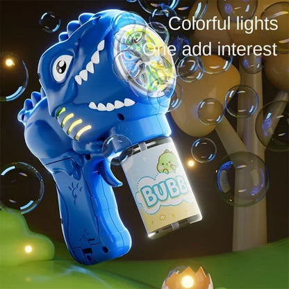 Automatische Dinosaurier Bellenblaas Machine met Licht en 6 Gaten