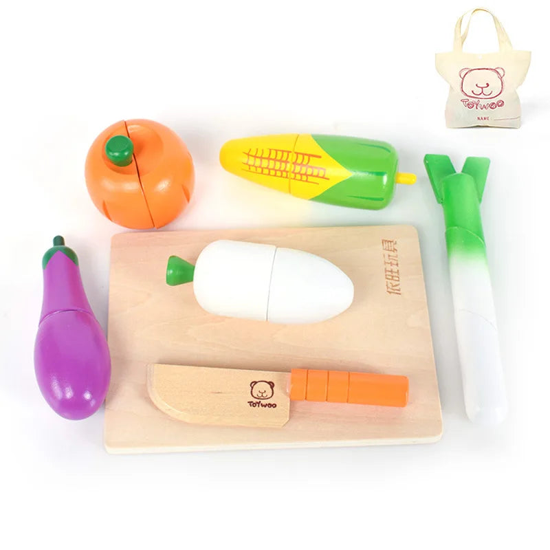 Houten Speelgoed Eten Snijset voor Kinderkeuken (3-6 jaar)