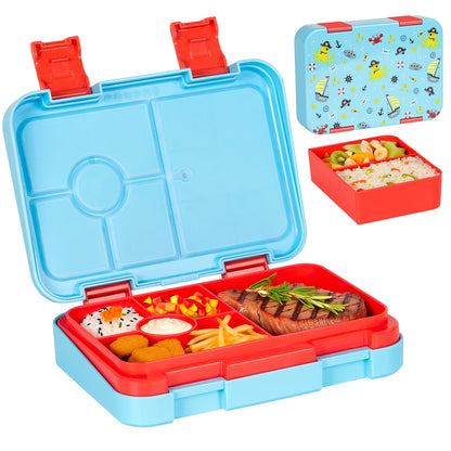 Lekdichte Lunchbox met Vakken - Magnetronbestendig met Kerstprint