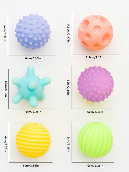 Set van 6 Baby Sensorische Ballen – Bijt- en Ontwikkelingsspeelgoed