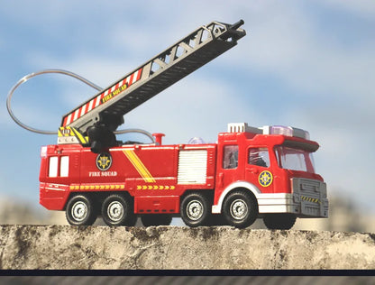 Rijdende Brandweerwagen Speelgoed met Waterspuit, Licht, Muziek en Uitschuifbare Ladder