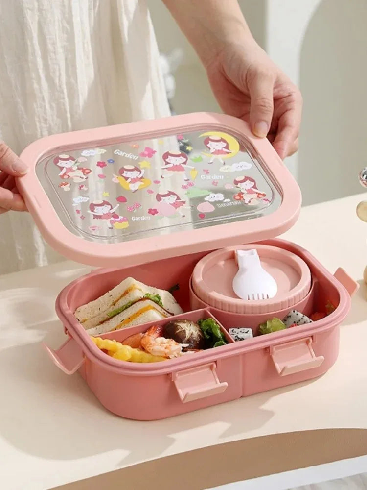 Cartoon Lunchbox met Soepkom – Lekvrij en Draagbaar