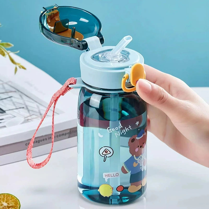 Kinder Drinkbeker Teddybeer met Rietje en Handig Draagkoord