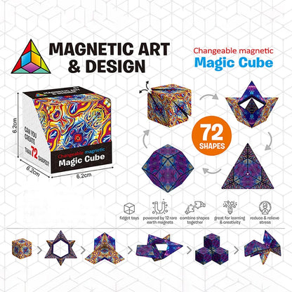 Veranderlijke Magnetische Kubus – 3D Puzzel en Anti-stress Speelgoed