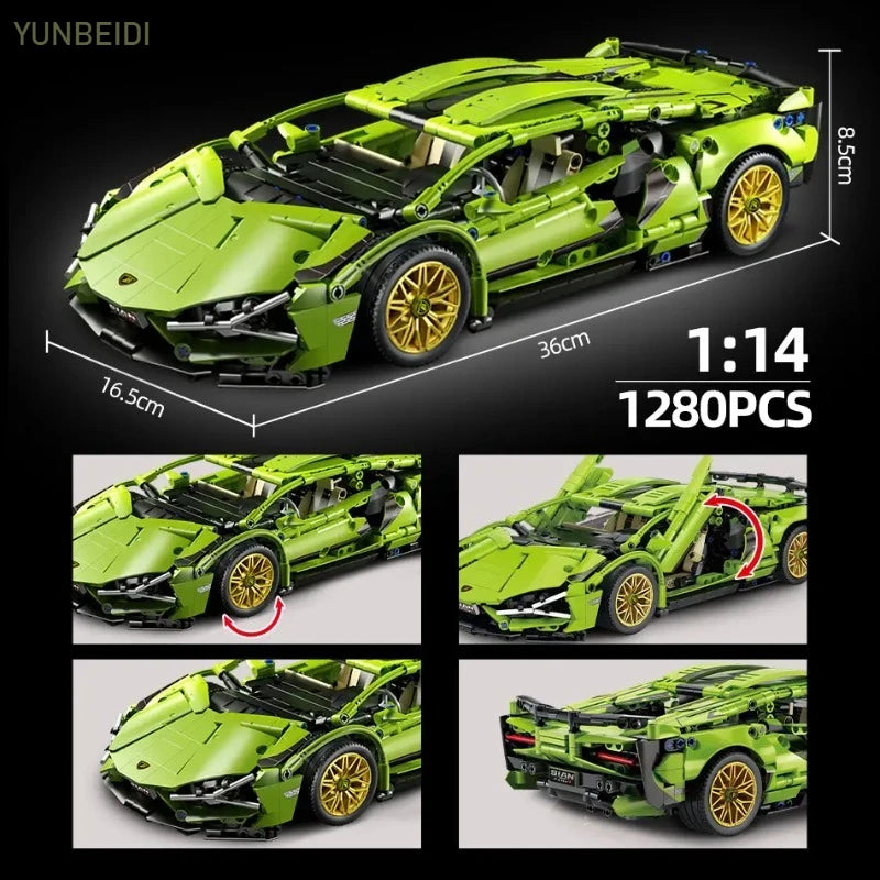 Bouwblok Raceauto - Statisch of Dynamisch - LEGO® Compatibel