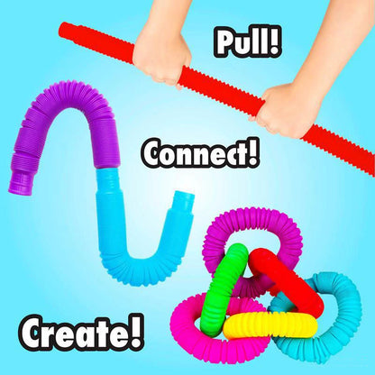Regenboog Pop Tubes - Sensorisch Speelgoed voor Kinderen en Volwassenen