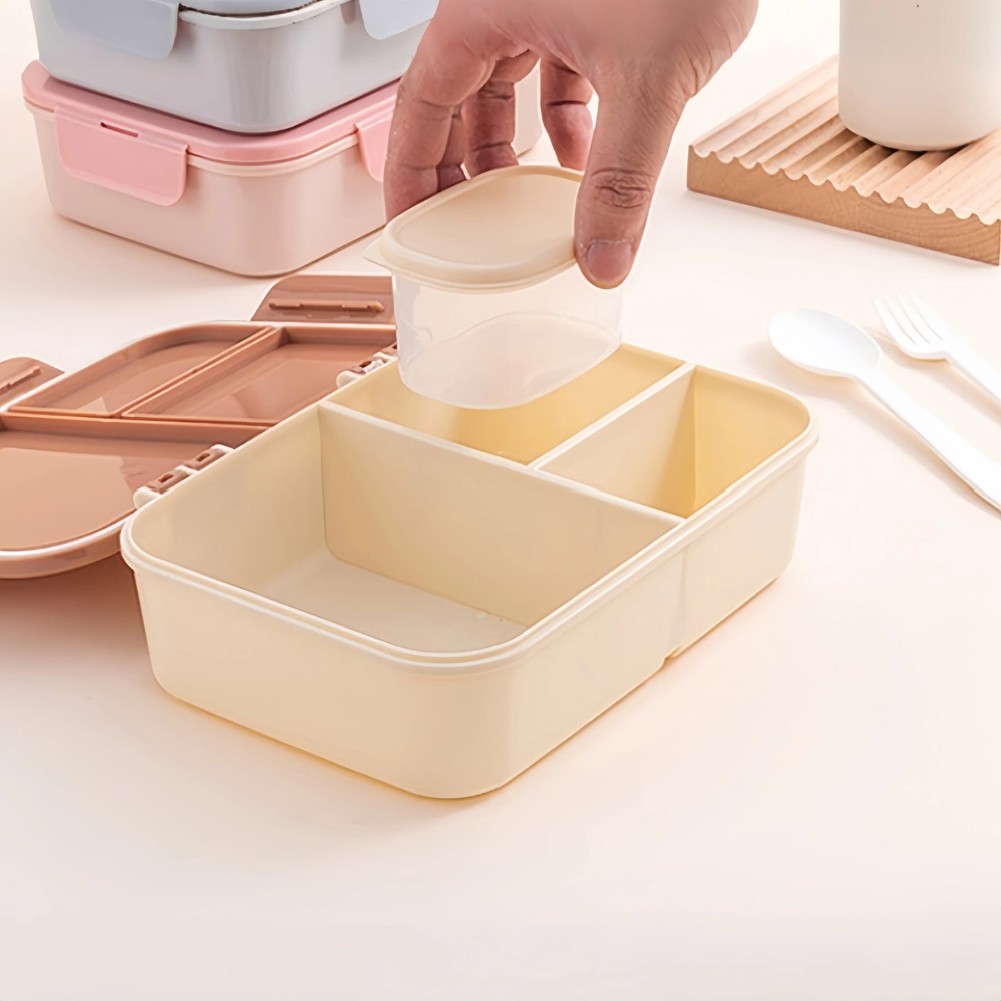 Lekvrije Plastic Lunchbox met Flip-Top – 1200ml – Magnetronbestendig