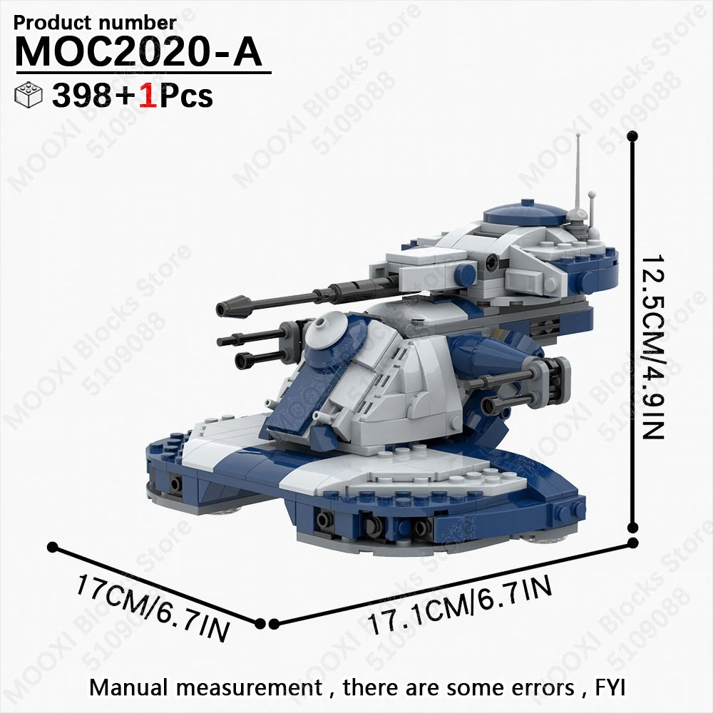 MOOXI Space Wars Bouwset: Voertuig & Tank Compatibel met LEGO®
