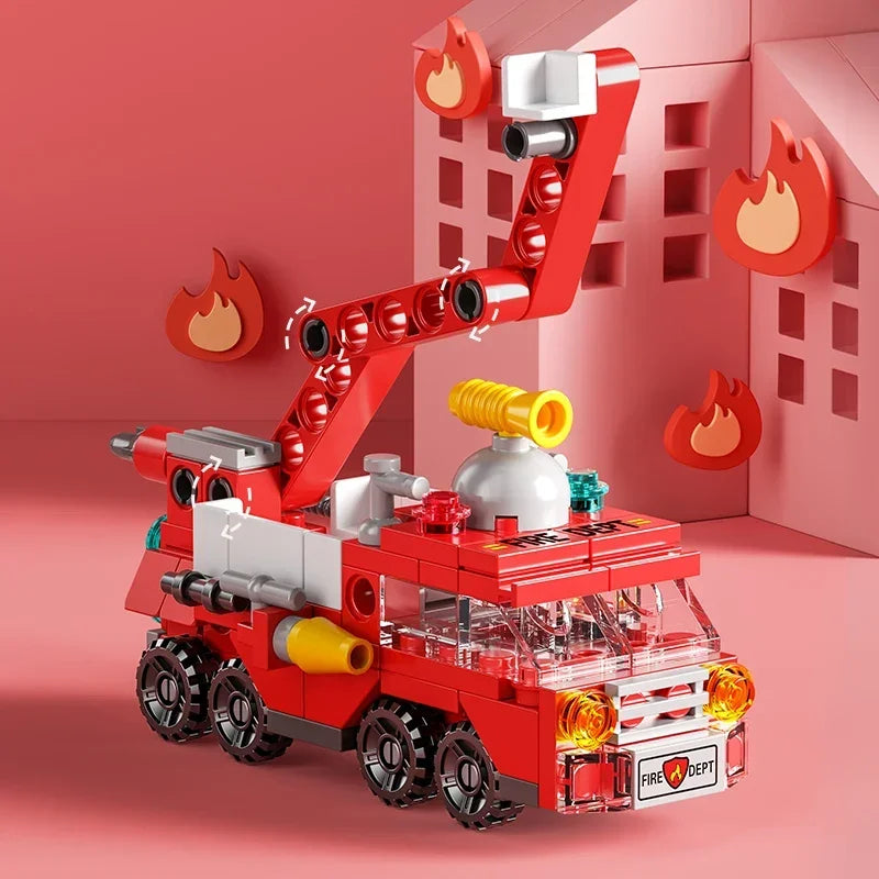 6-in-1 Bouwblokken Set Politie Brandweer Kasteel | LEGO®-compatibel 6-12 jaar