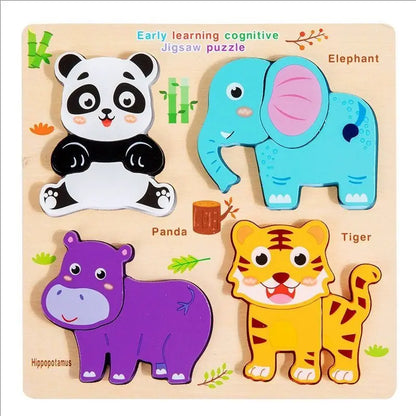 Houten 3D Puzzel voor Peuters 1-3 Jaar
