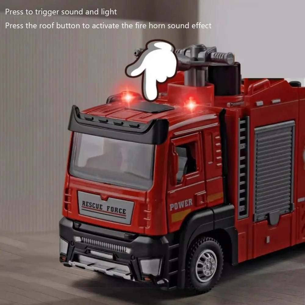 Brandweerauto Speelgoed met Spuitfunctie, Geluid, Licht en Terugtrekmechanisme