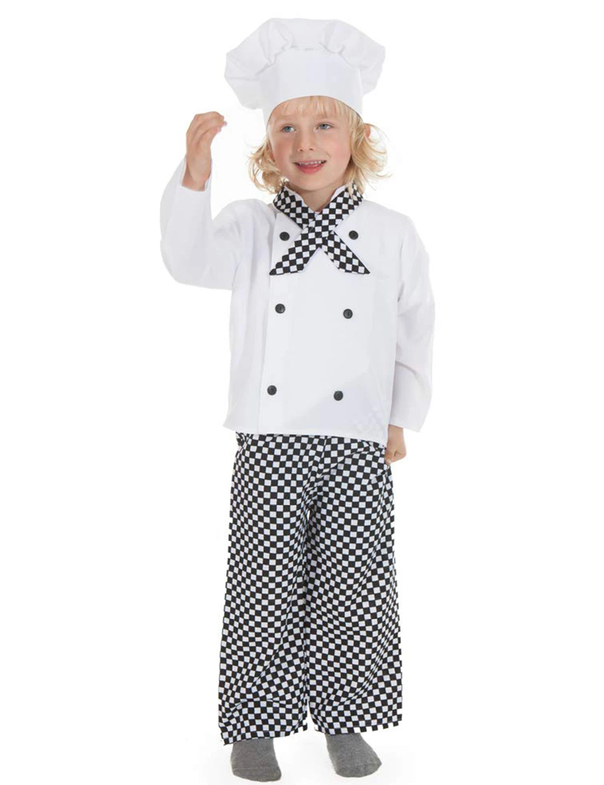 Kinder Chef Kostuum Set - Uniform met Broek, Bovenstuk en Muts