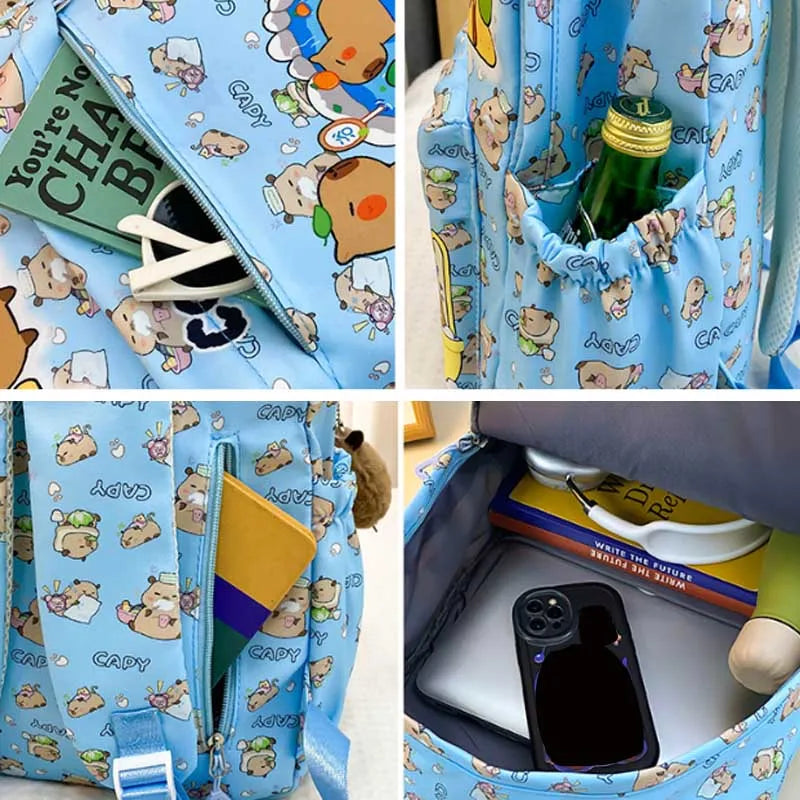 Ruime Capybara Rugzak van Nylon – Ideaal als Schooltas