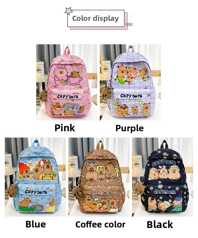 Ruime Capybara Rugzak van Nylon – Ideaal als Schooltas