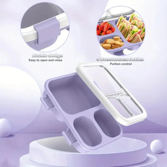 Lekdichte Bento Lunchbox met Handvat - Stapelbaar Siliconen