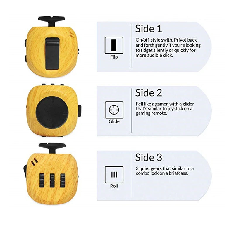 Fidget Cube met 6 Kanten | Voor Focus en Stressvermindering