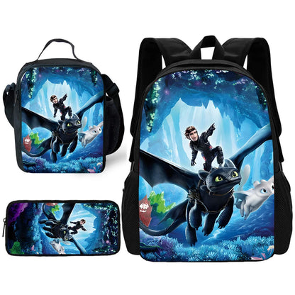 Toothless Schoolrugzak Set met Lunchtas en Etui