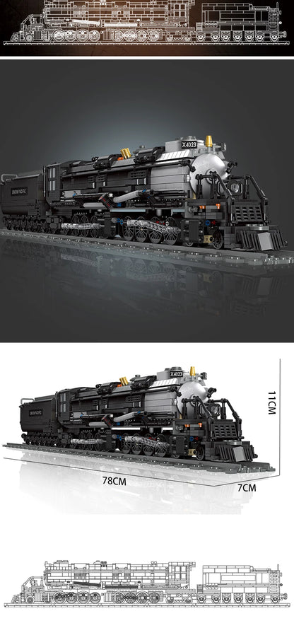 Bouwblokken Stoomtrein met Spoorrails - Compatibel met Lego