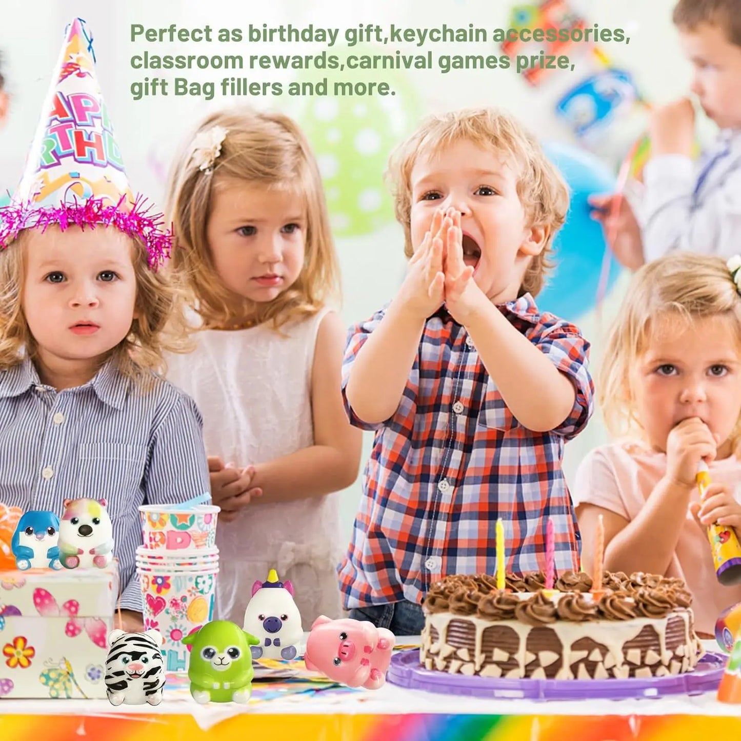 Mochi Squishy Dierenfiguren Set – Stressverlagende Fidget Speeltjes