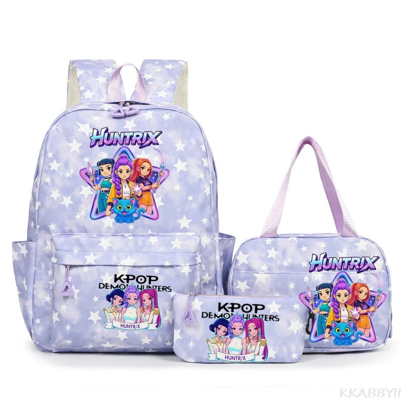 KPop Demon Hunters Schooltas met Lunchtas – Kleurrijk