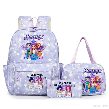KPop Demon Hunters Schooltas met Lunchtas – Kleurrijk