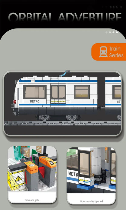 Bouwstenen Set Metro Trein | Compatibel met Lego