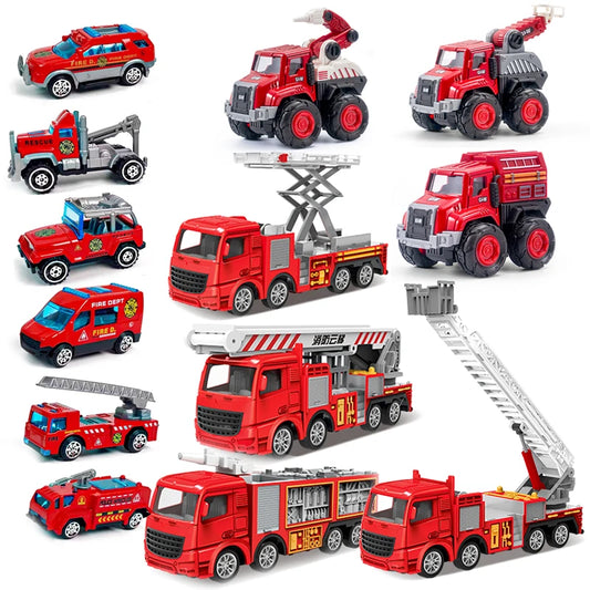 Speelgoed Brandweer Voertuigen Set – Metaal & Plastic