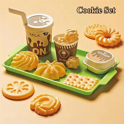 Speelkeukenset voor kinderen met gesimuleerd eten