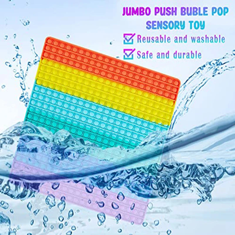 Groot Regenboog Pop-It Fidget Speelgoed – 30 cm – Tegen Stress en Verveling