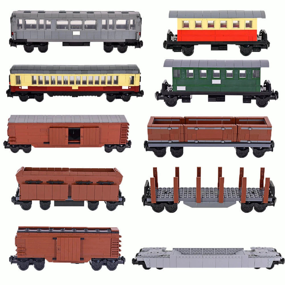 Bouwblokken Stoomtrein met Wagons - Compatibel met LEGO®