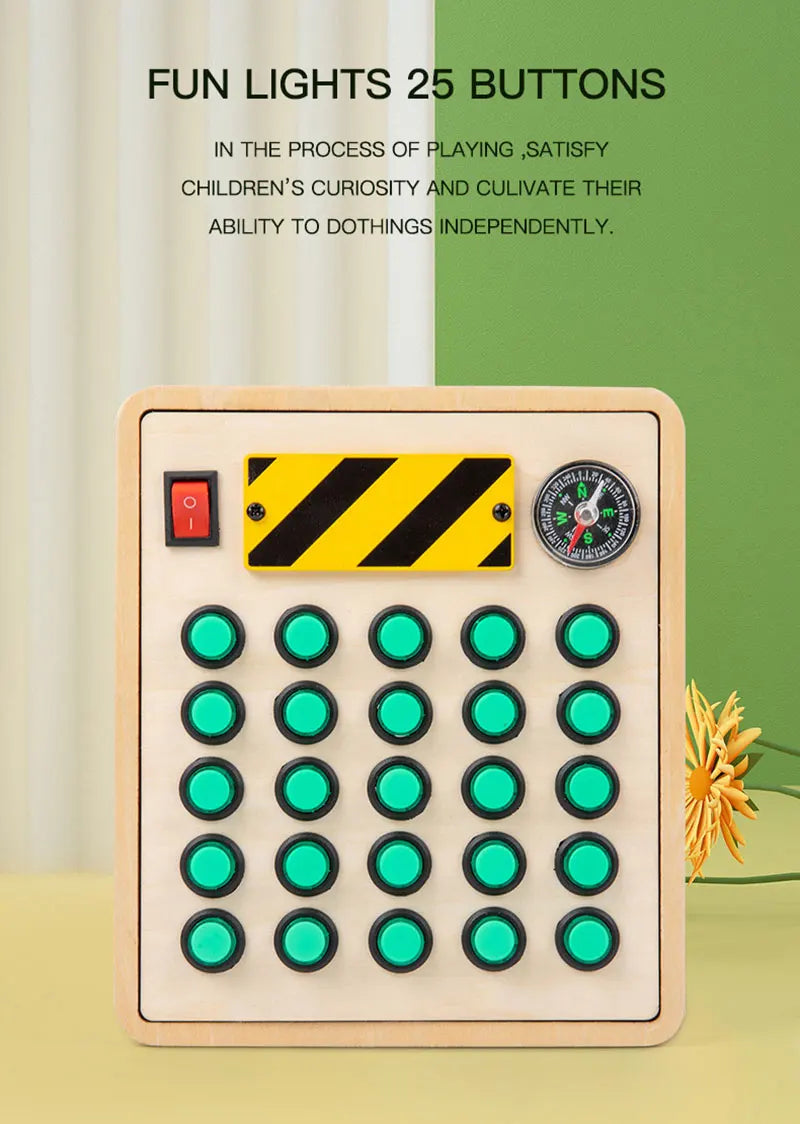 Houten Speelbord met LED Lichtschakelaars voor Kinderen 3-6 Jaar