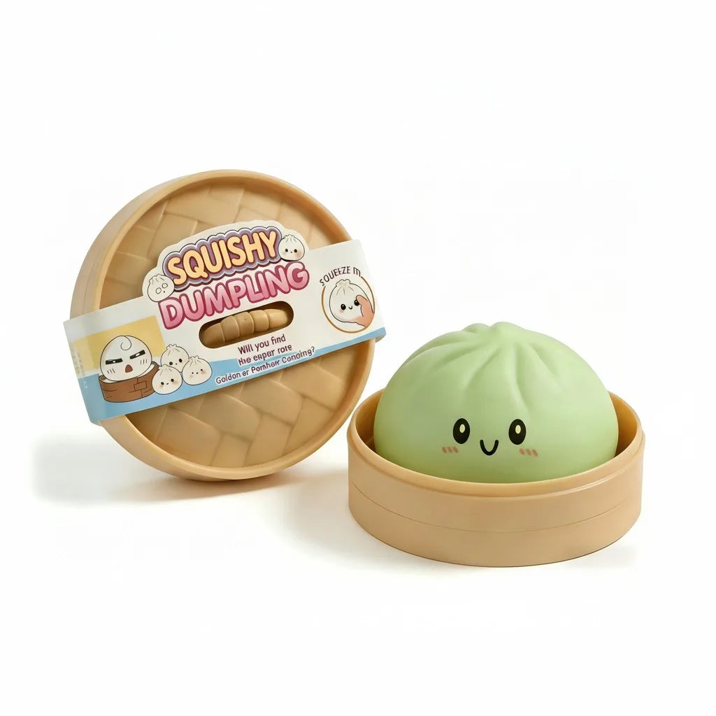 Squishy Knijpbeestje Dumpling met Lachend Gezicht voor Stressvermindering