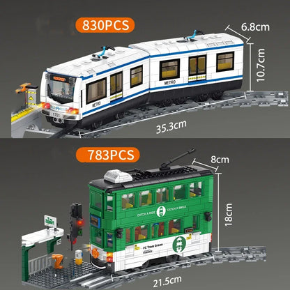Bouwstenen Set Metro Trein | Compatibel met Lego