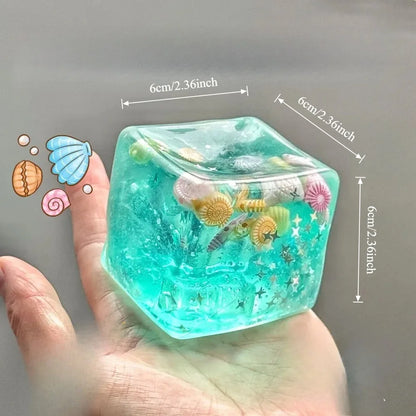 Squishy Stressbal Kubus | Ocean Sensorisch Fidget Speeltje