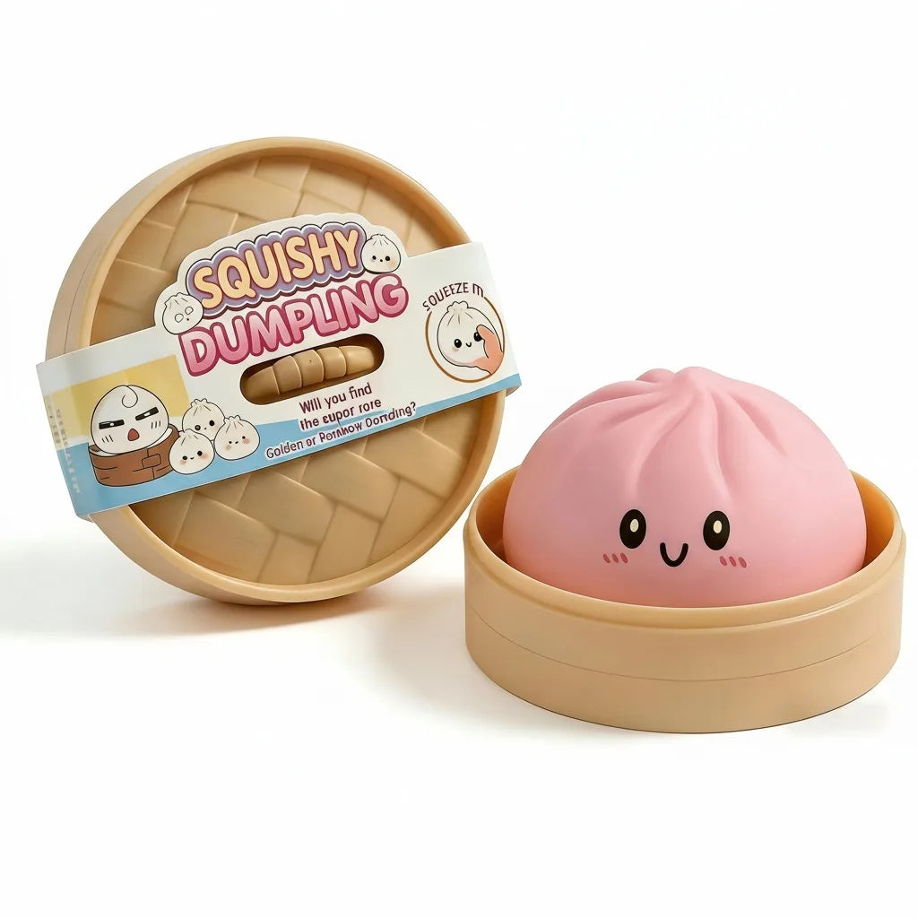 Squishy Knijpbeestje Dumpling met Lachend Gezicht voor Stressvermindering
