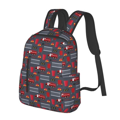 Unisex Schooltas met Brandweerwagen Patroon