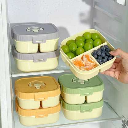 Draagbare Plastic Lunchbox met Vakken - Lekvrij & Magnetronbestendig voor Kinderen