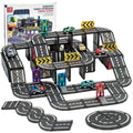 Magnetische Tegels Bouwset met Wegdelen en Auto's (5.5cm)