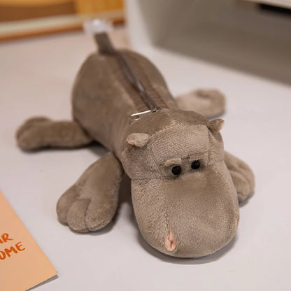 Pluche Etui met Vrolijke Dieren – Grote Capaciteit voor Kinderen
