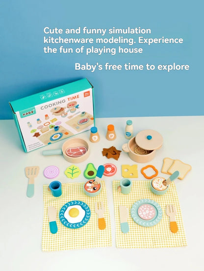 Houten Speelgoed Keuken Set met Kookgerei voor Kinderen
