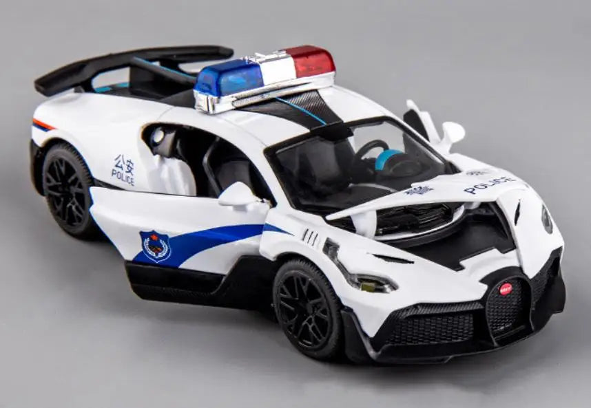 Bugatti Politieauto Speelgoedmodel van metaal met licht en geluid