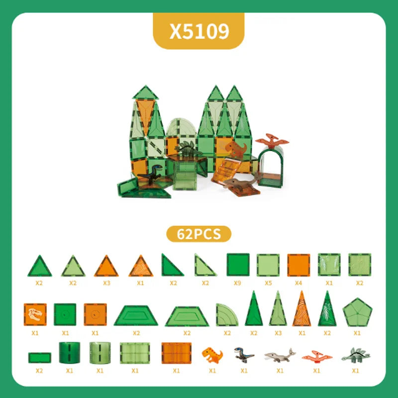Magnetische Bouwblokken Set - Boerderijdieren & Dinosauriërs voor Kinderen