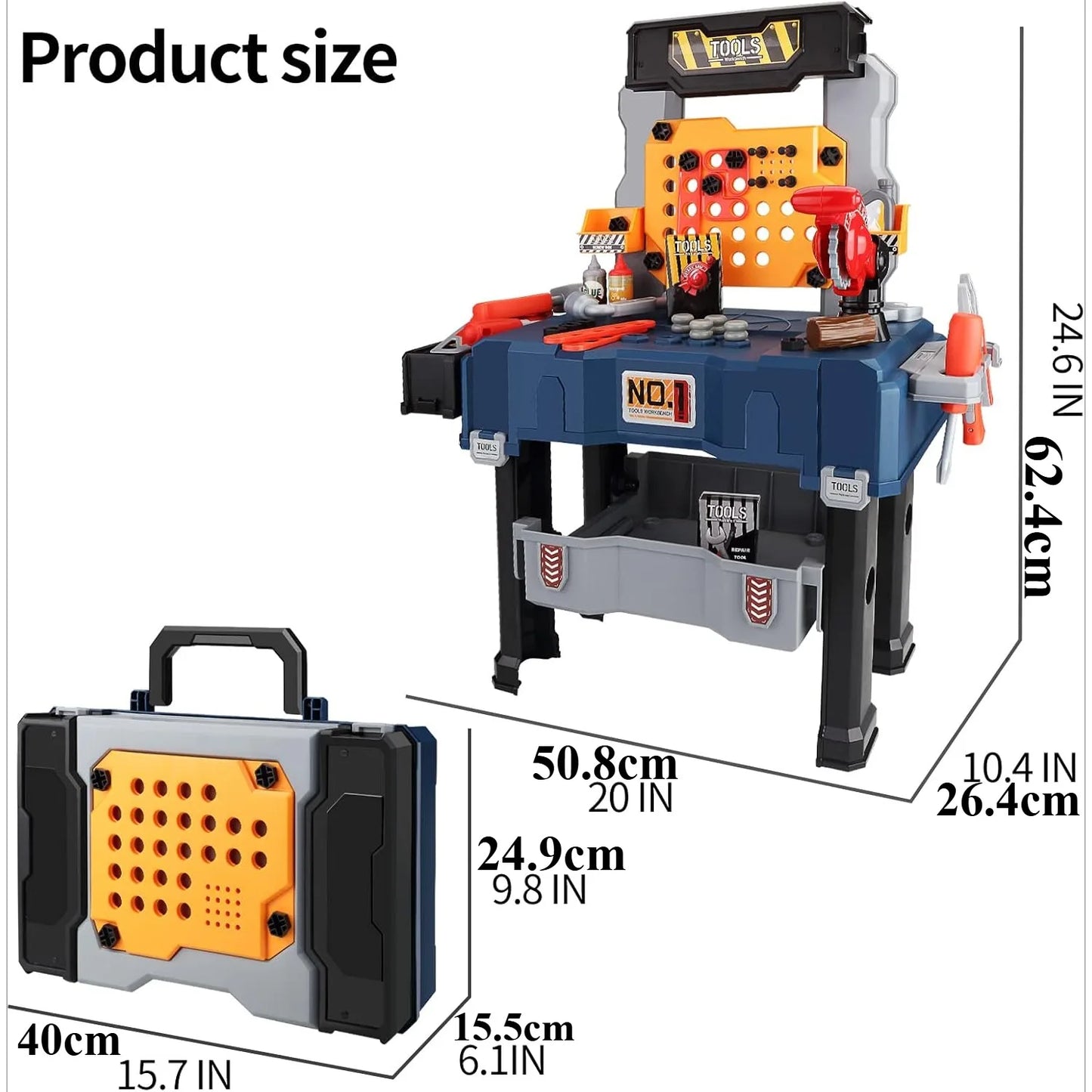 2-in-1 Kinder Speelgoed Werkbank met Gereedschap Set
