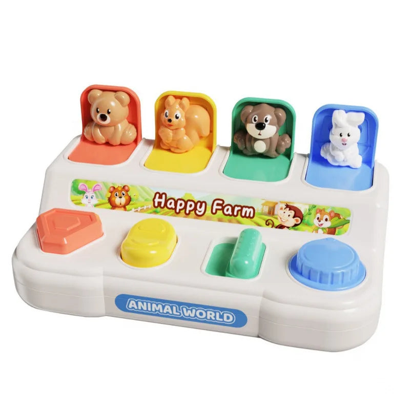 Baby Pop-Up Dieren Speelgoed met Knoppen