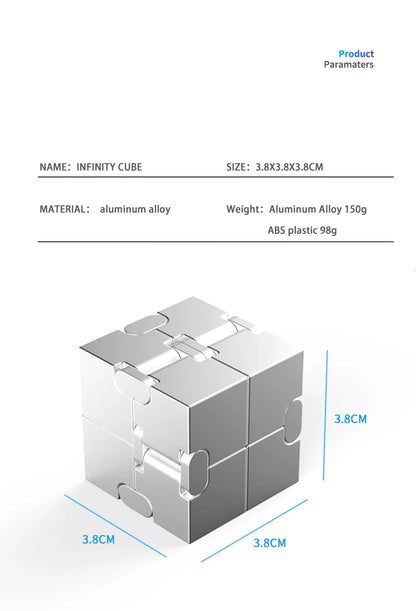 Infinity Cube Fidget Toy van Metaal – Voor Focus en Minder Stress