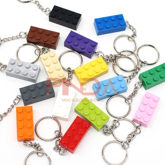 10 Sleutelhangers met Bouwblokje – Compatibel met Lego