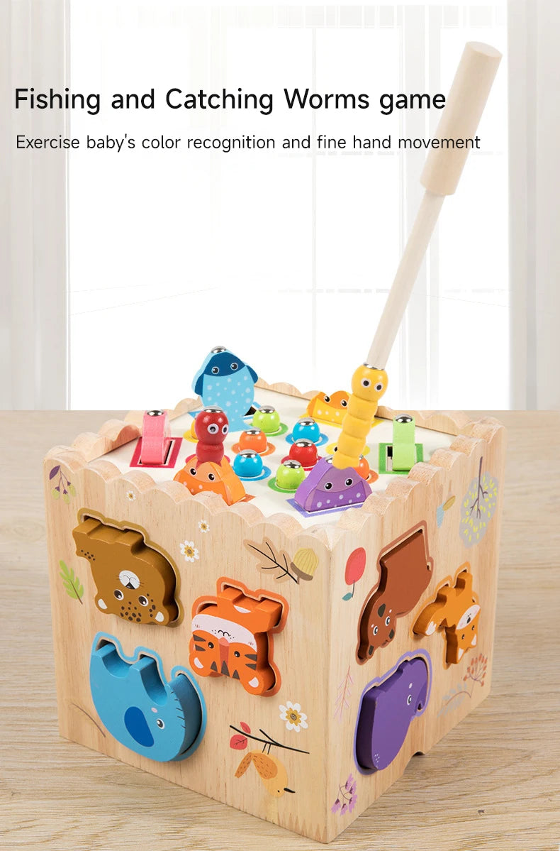 Houten Montessori Sorteerspel met Vormen en Dieren