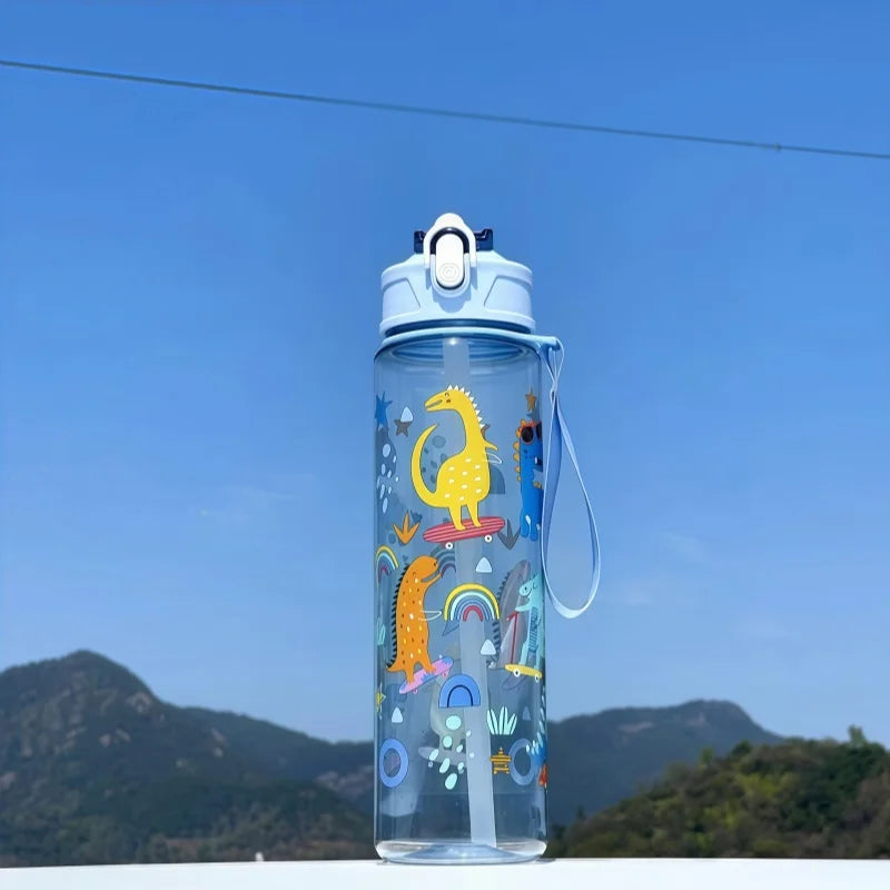 Lekvrije Dinosaurus Waterfles 750ml met Rietje voor Kinderen