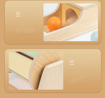 Montessori 4-in-1 Speelset: Objectpermanentie, Muntdrop, Worteloogst & Vormensorteerder